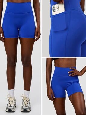 LSKD Fusion V-Contour Ultra High-Rise 4' Short Pockets - Electric Indigo  NWT XS